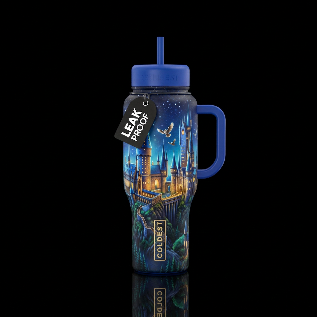 School for wizards water bottle design