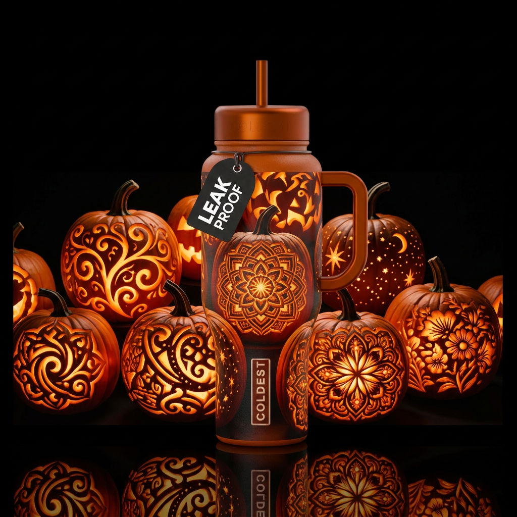 Fun pumkins water bottle design