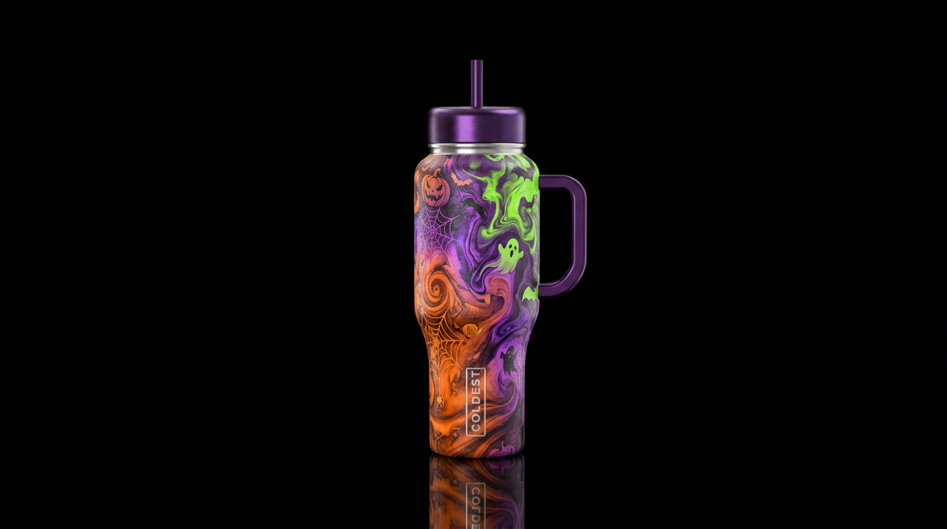 Hidden Halloween water bottle design