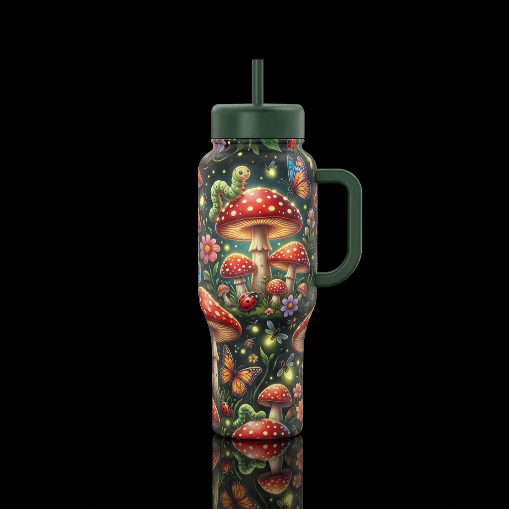 Busy summer water bottle design