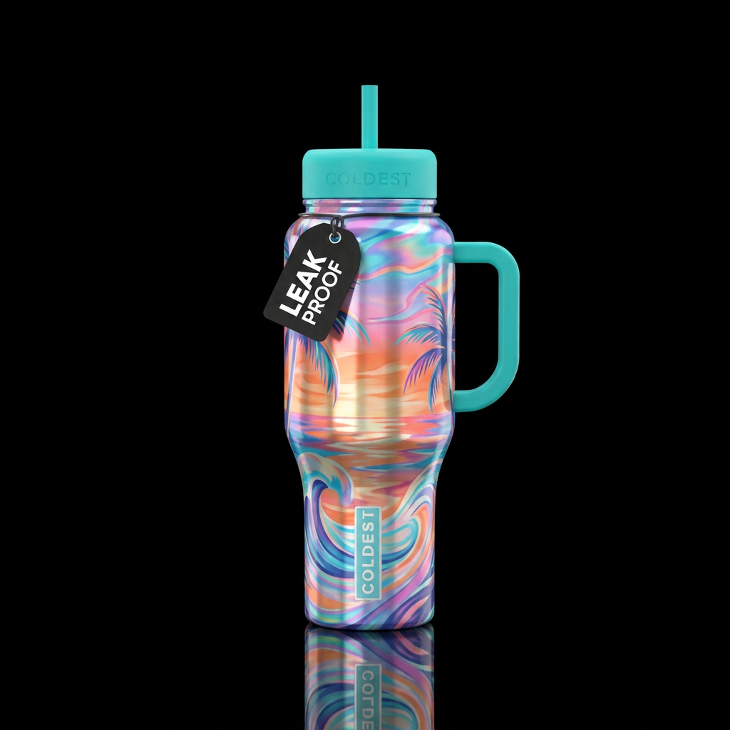Tropics water bottle design