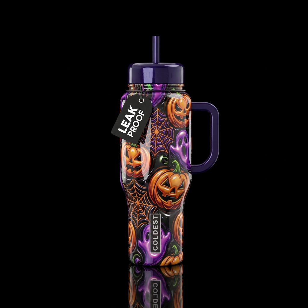 Happy Halloween water bottle design