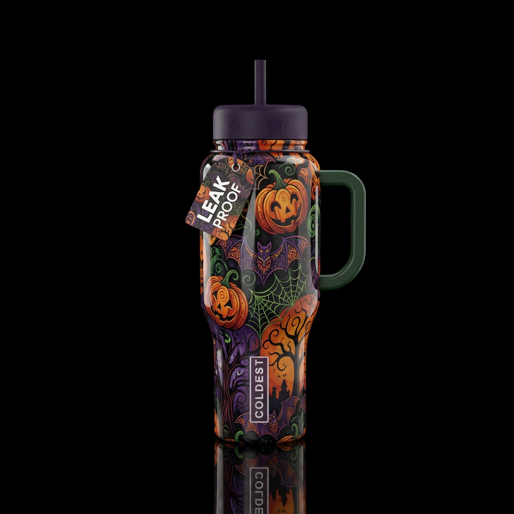 Halloween in the air water bottle design