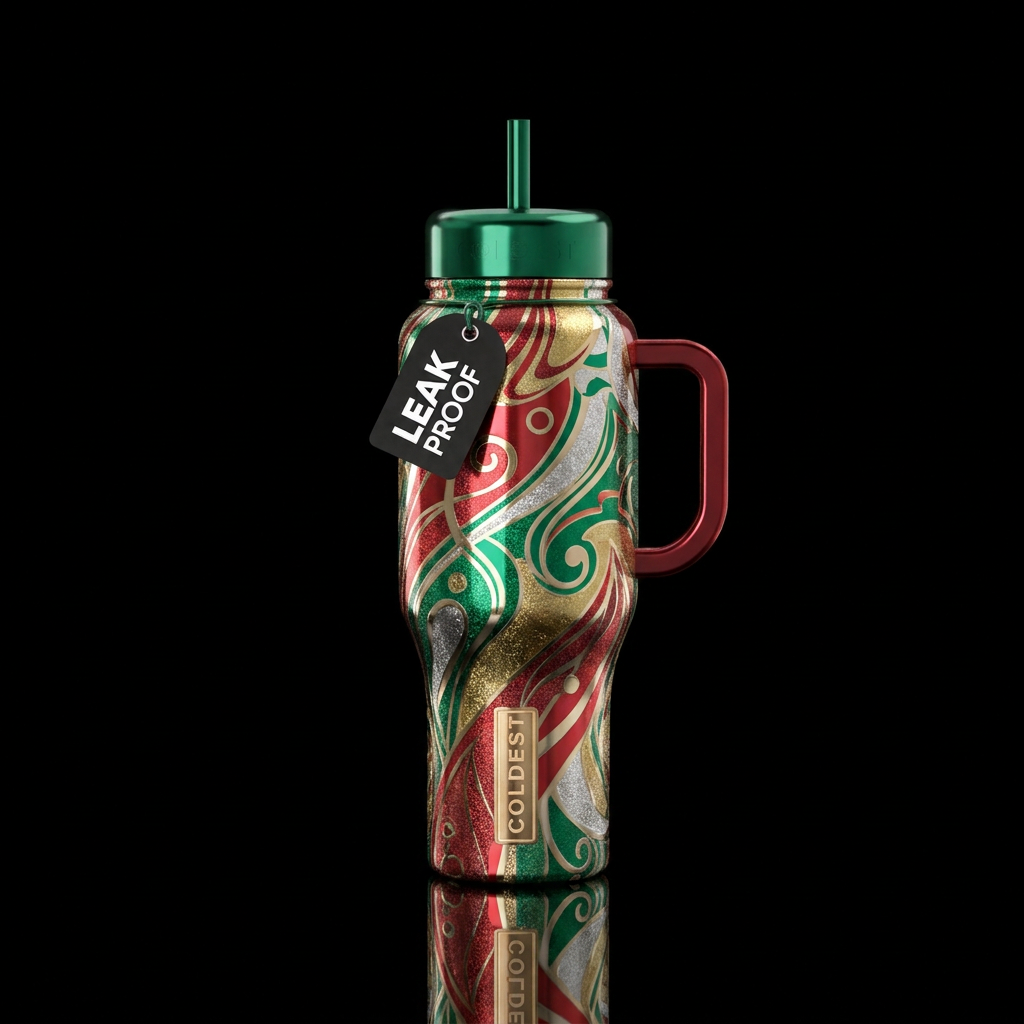 Christmas time. water bottle design