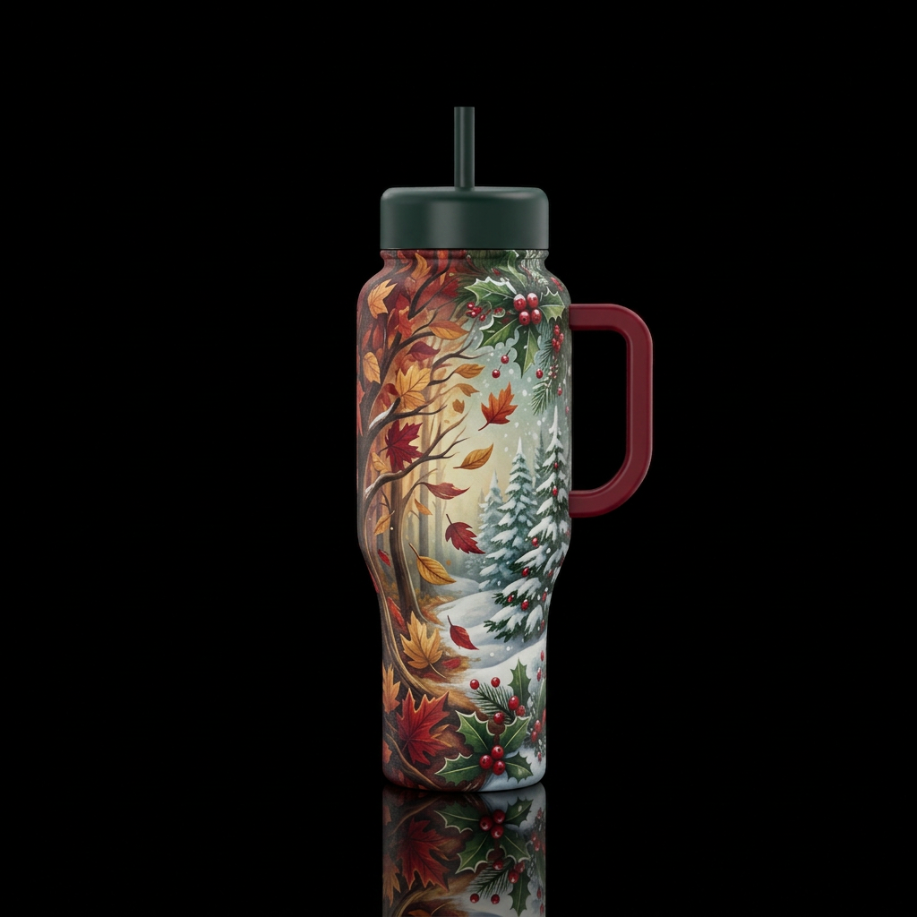 Fall leaving water bottle design