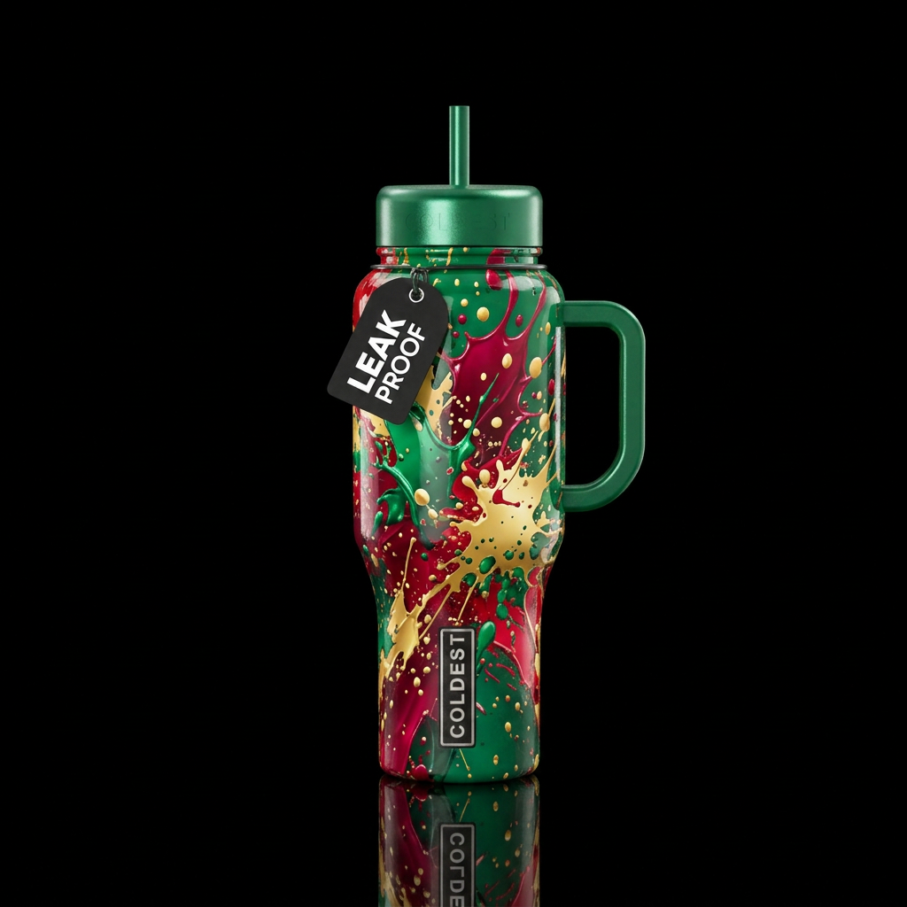 Christmas explosion water bottle design
