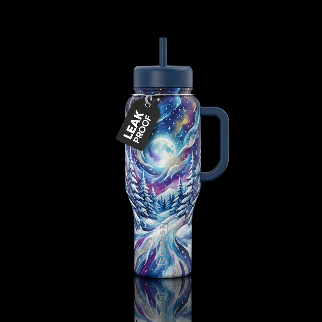 December sky water bottle design