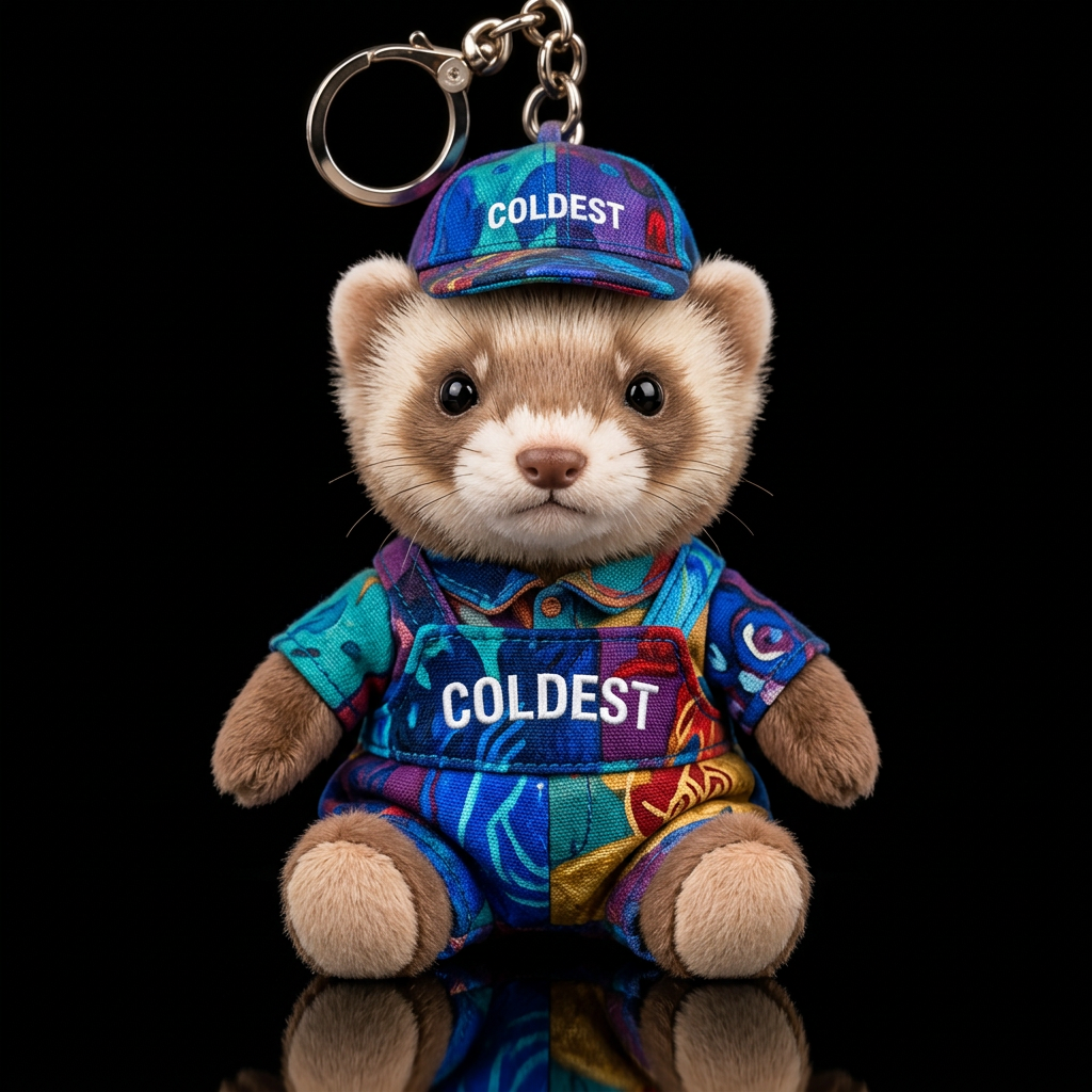 Frankie the ferret water bottle design
