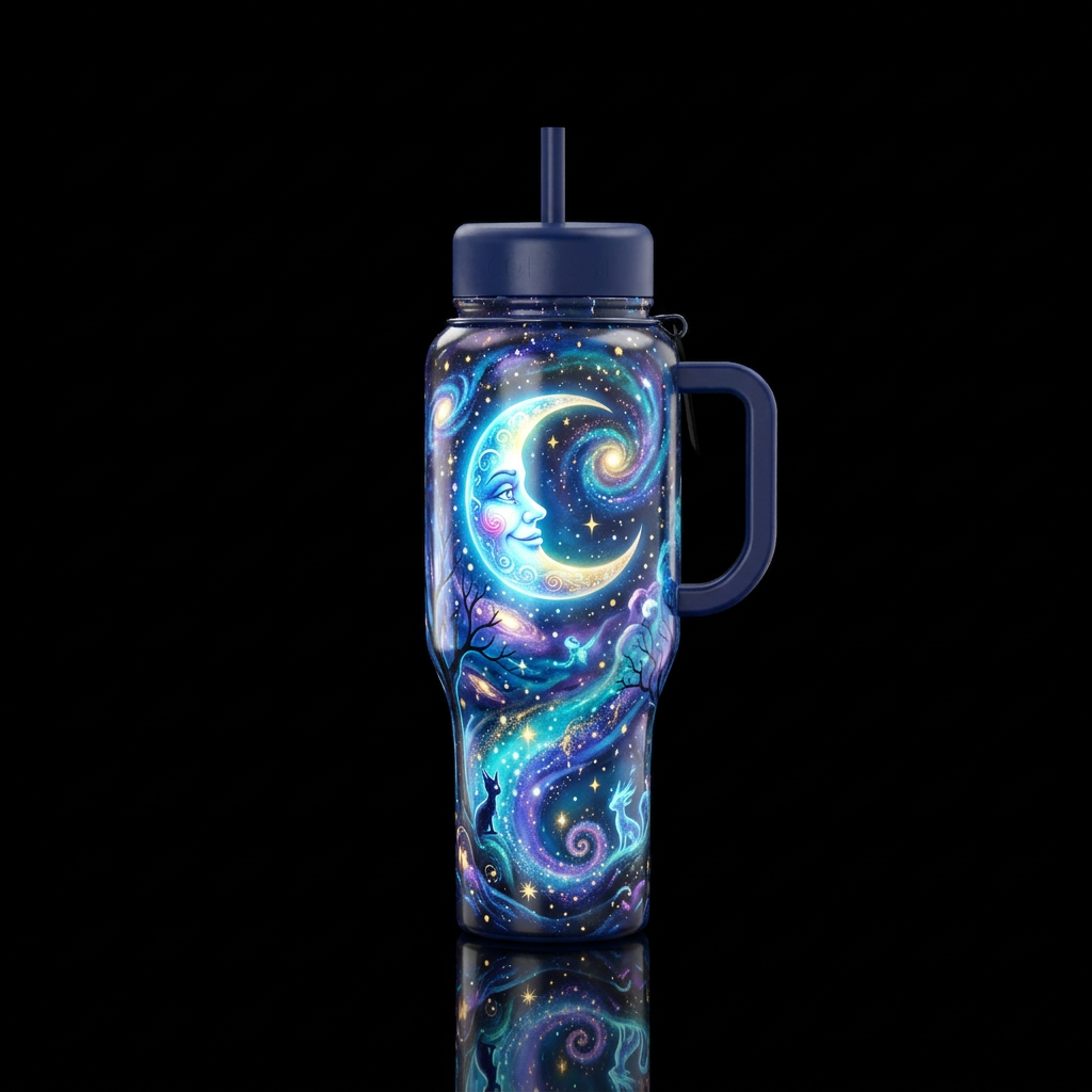 Moon water bottle design