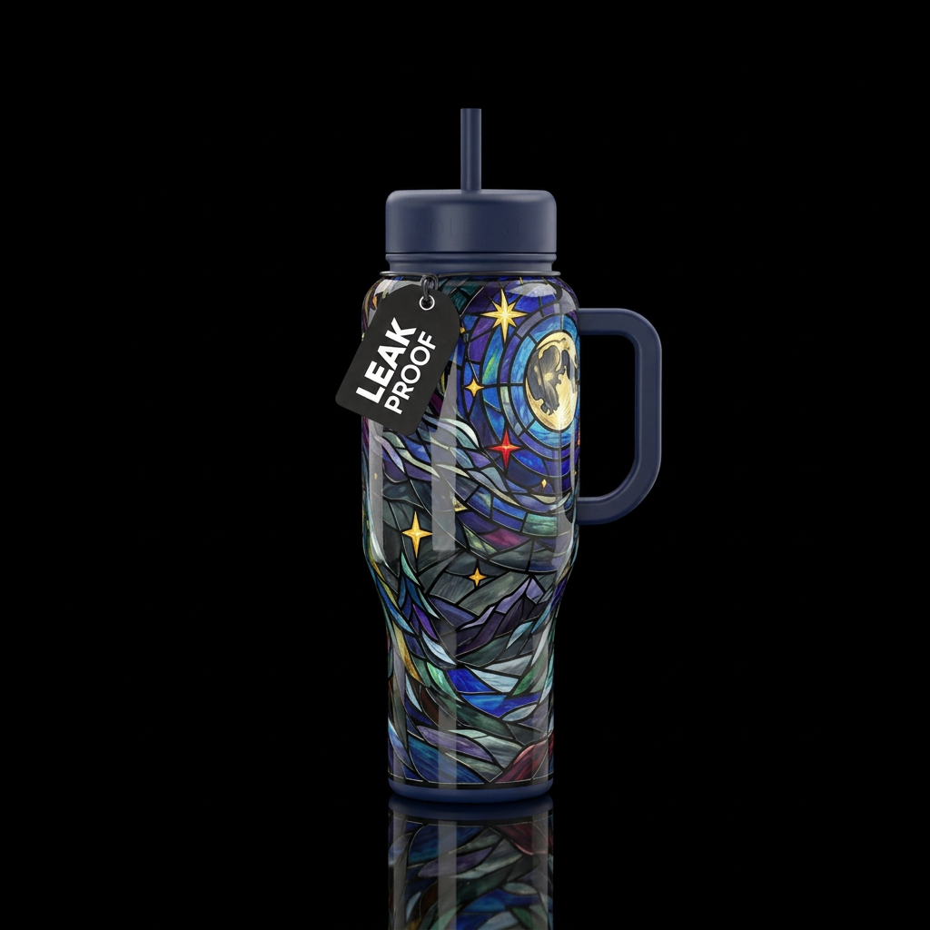 Winter mysteries water bottle design