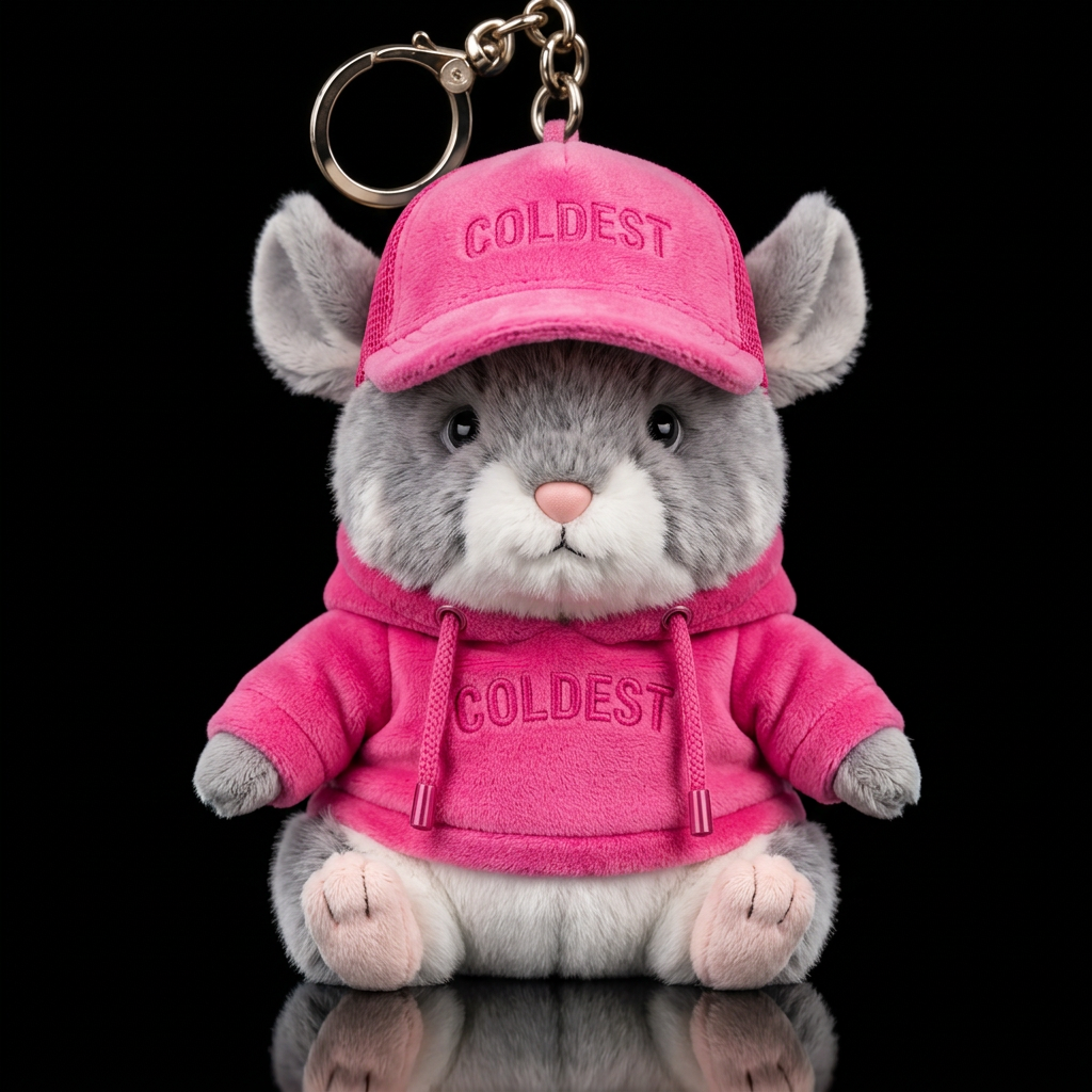 Pinky the chinchilla water bottle design