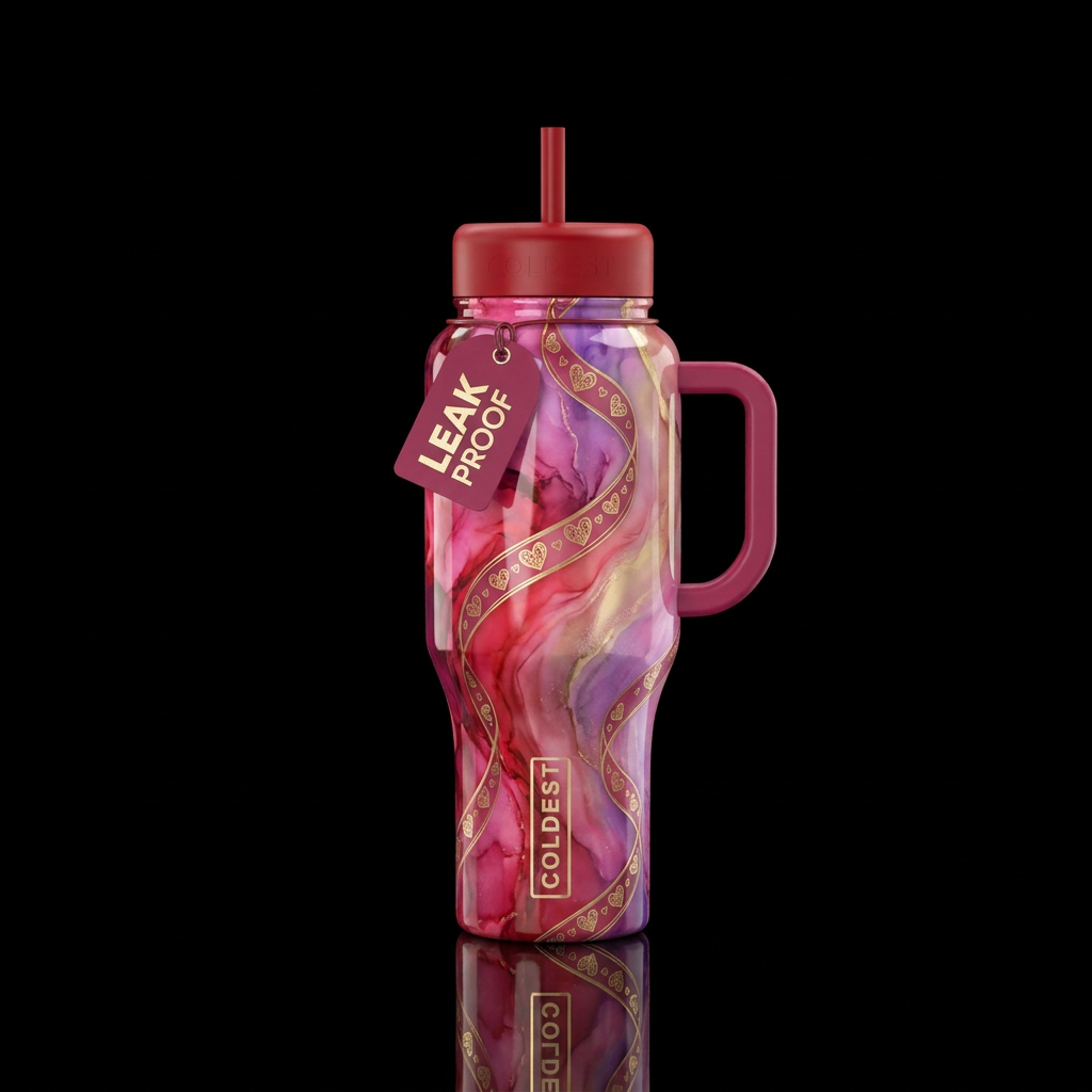Hearts in line.... water bottle design