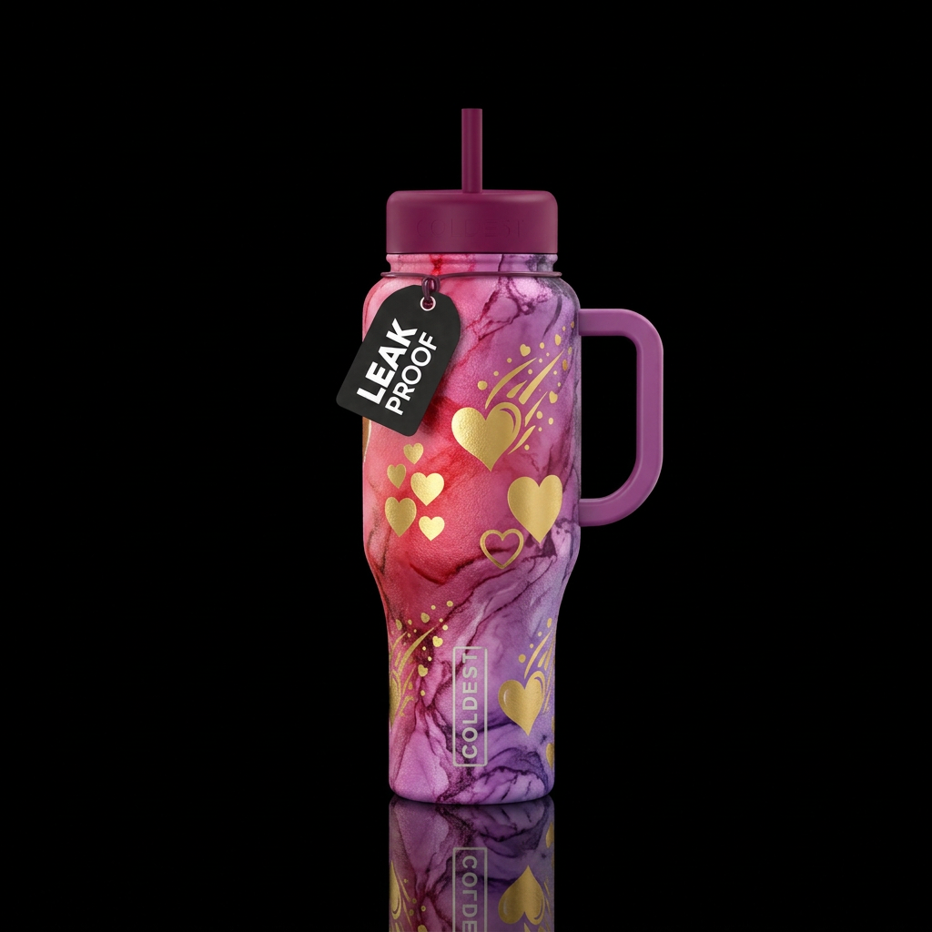 Falling in love water bottle design