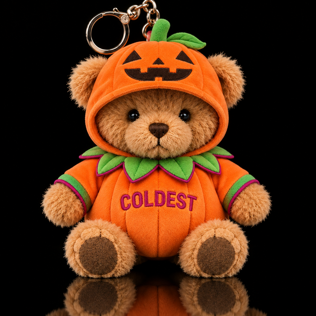 Pumpkin teddy water bottle design