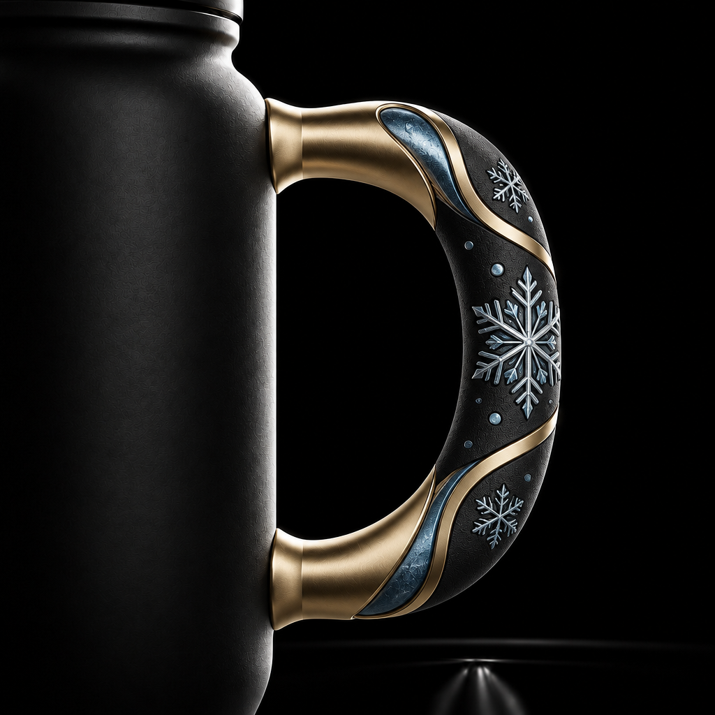 Snowflakes water bottle design