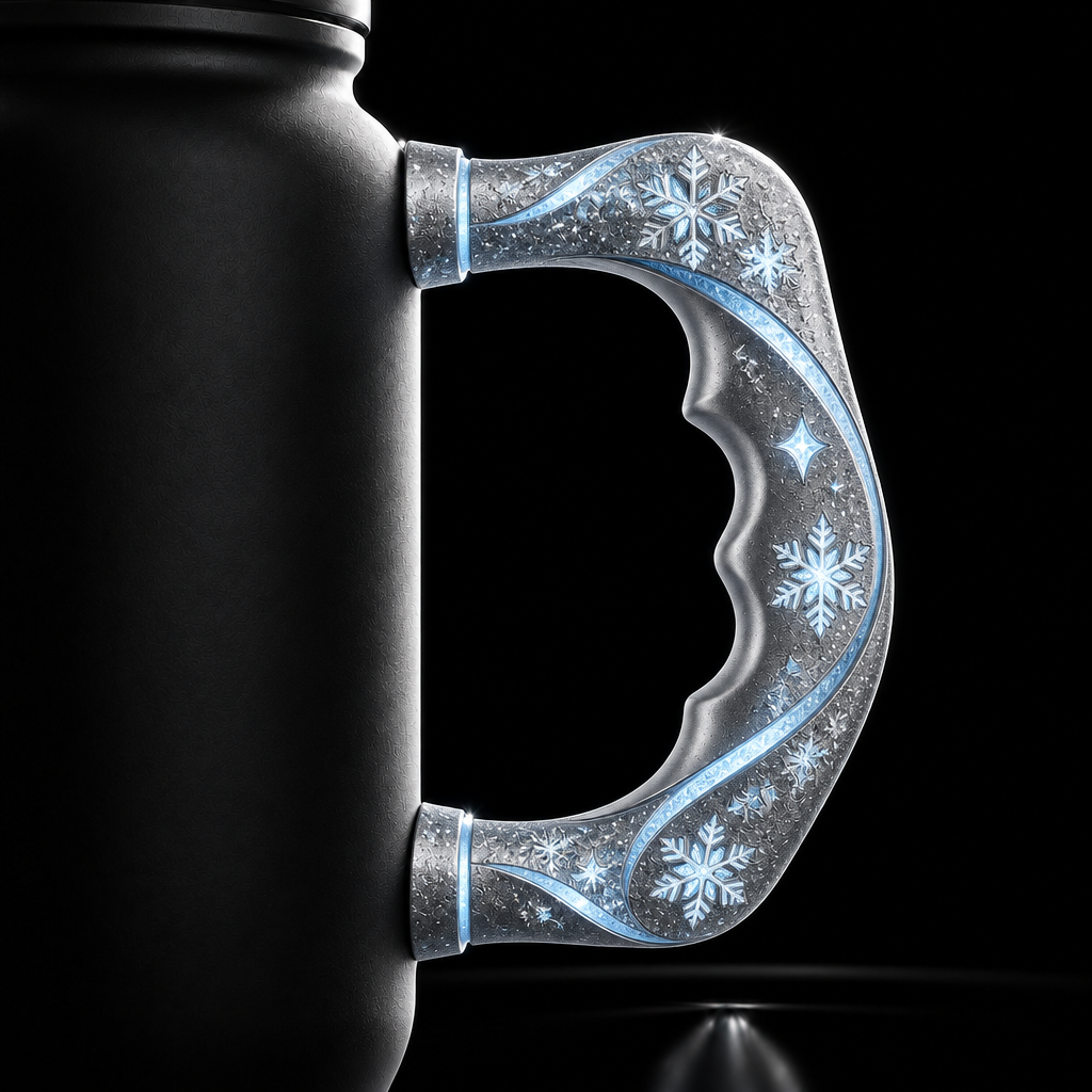 Snowflake water bottle design
