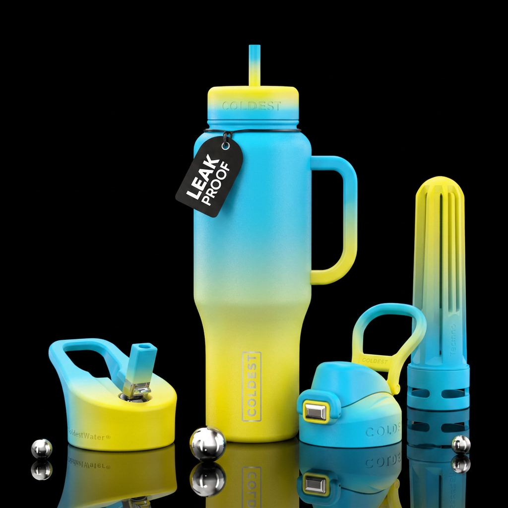 A vibrant bottle to make one smile water bottle design