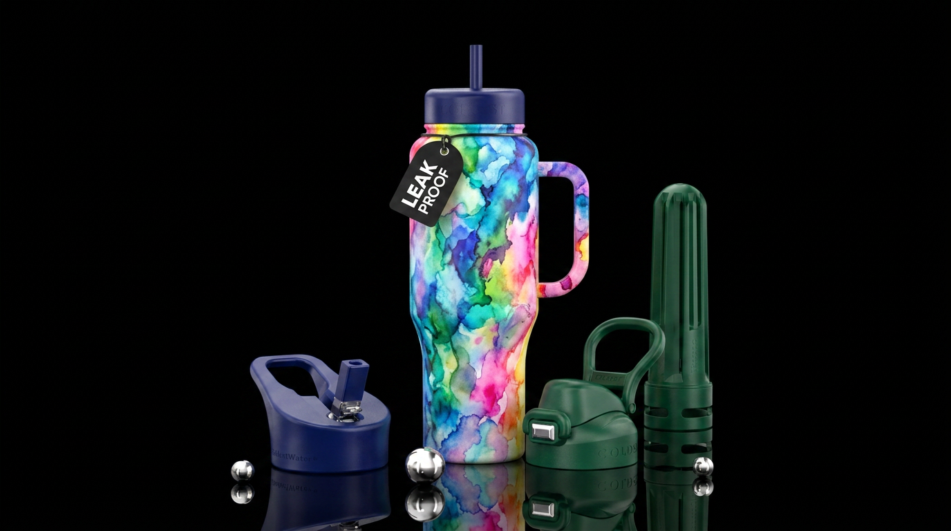 painting, watercolor, marble water bottle design