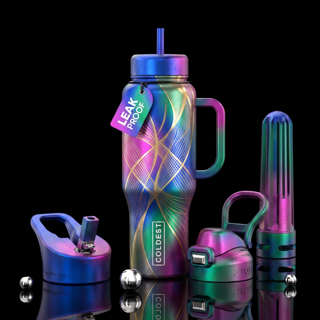 stylistic, artistic, euphoric water bottle design