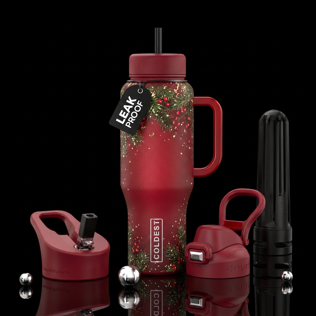 A simple Christmas water bottle design