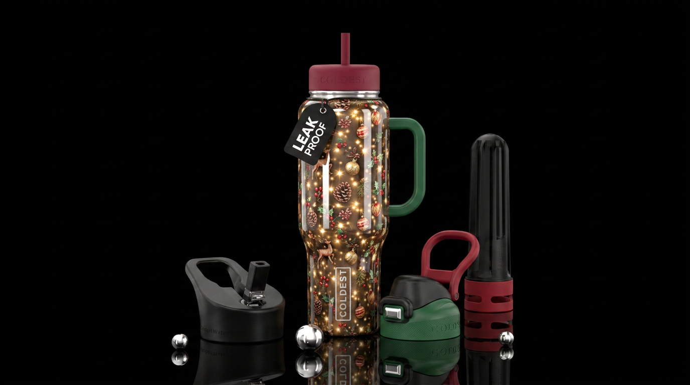 A simple Christmas water bottle design