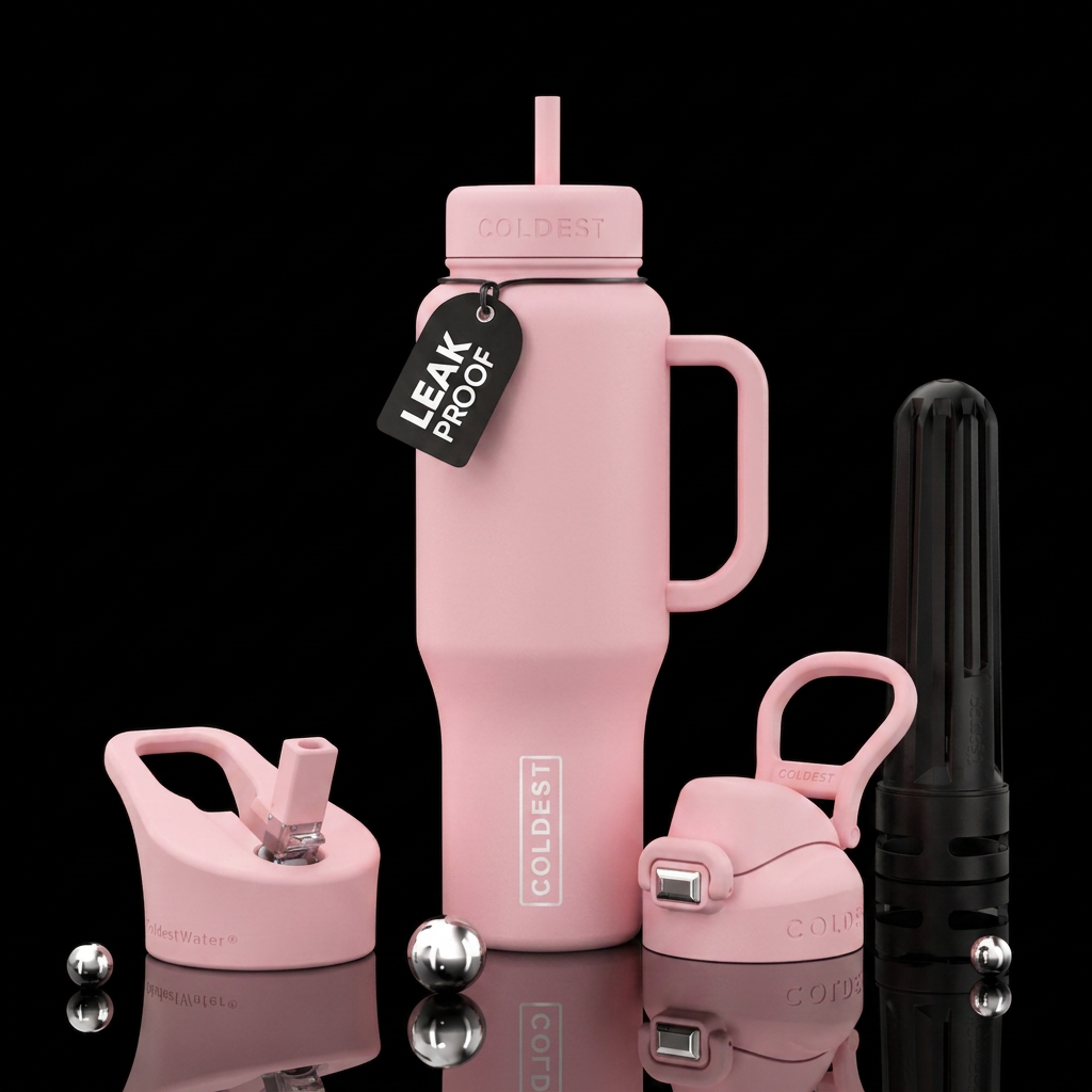 romanticism, pale pink bottle water bottle design