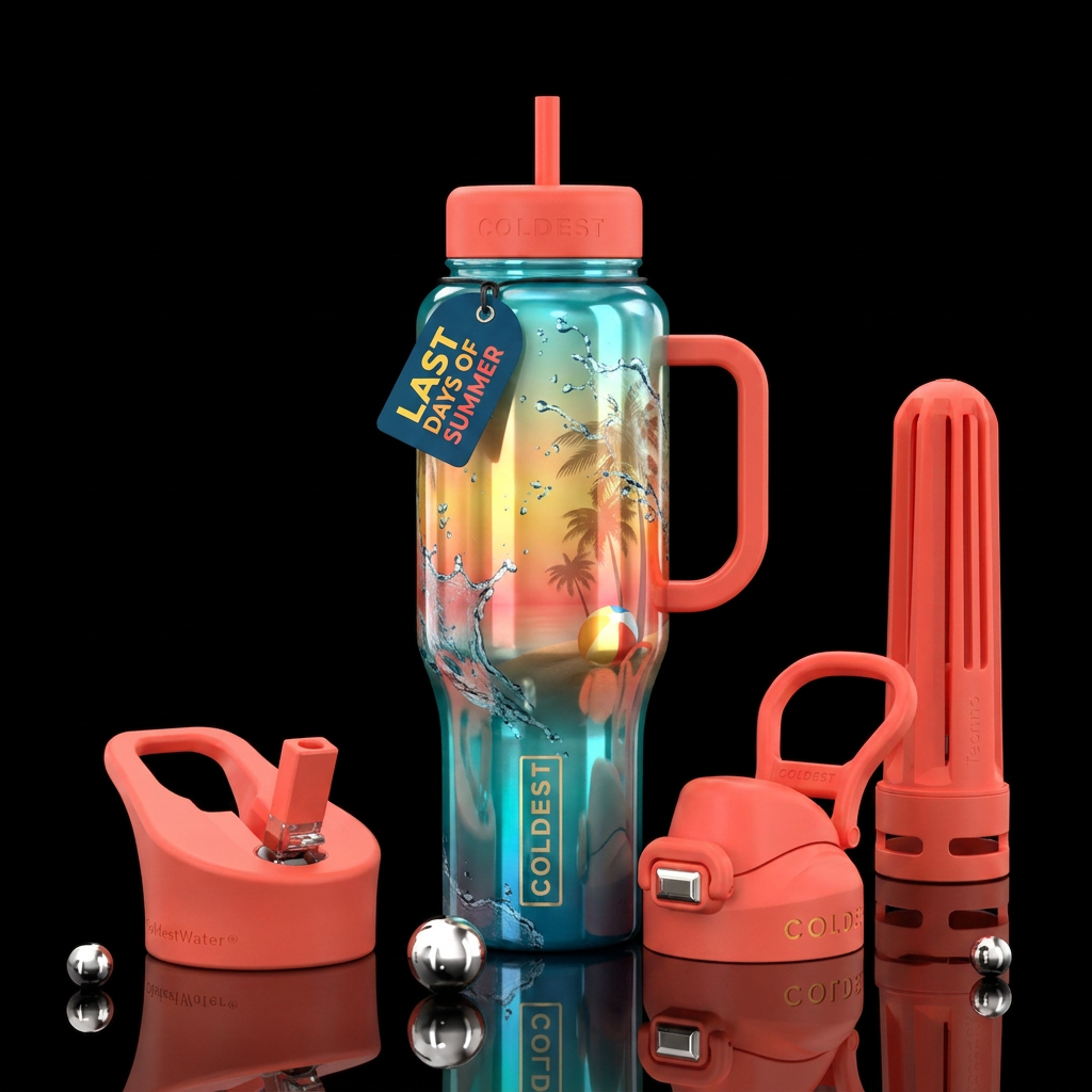 Last days of summer, fun water bottle design