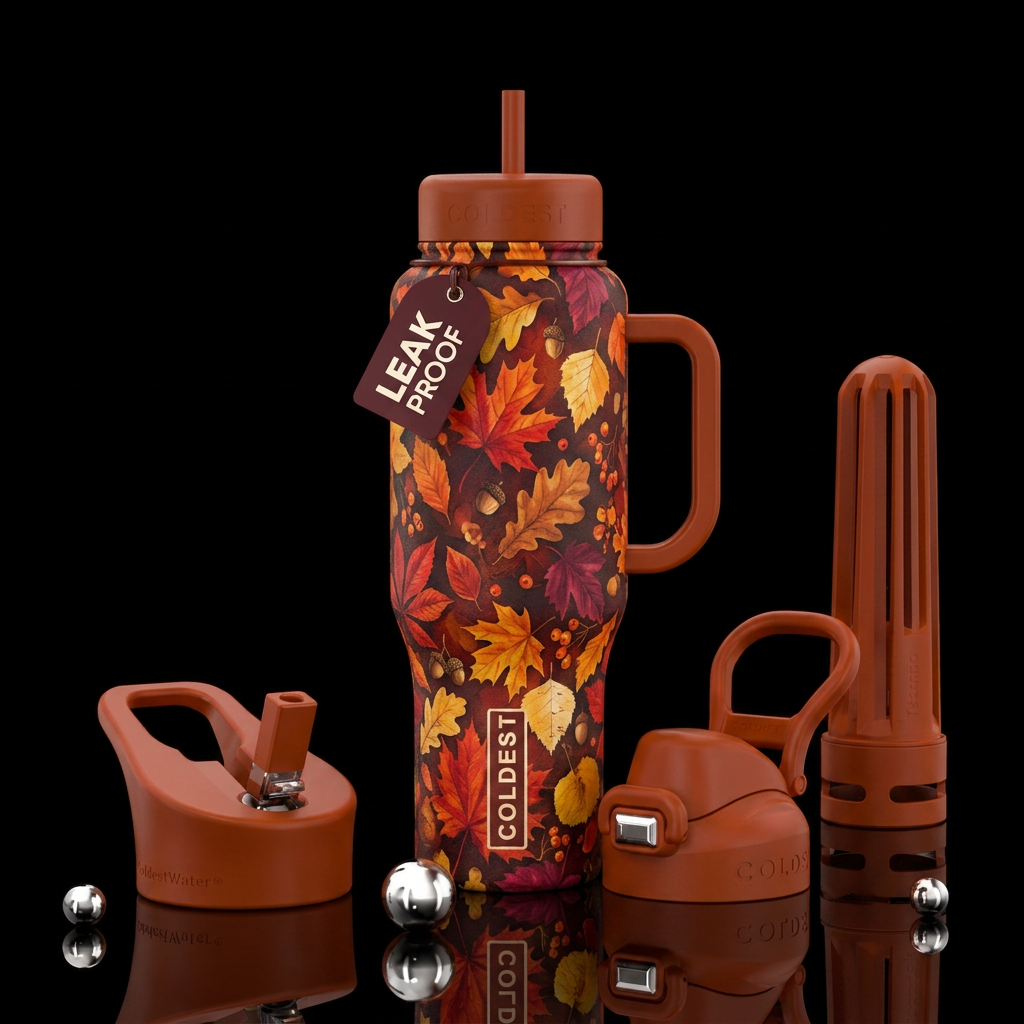 Fall vibes water bottle design