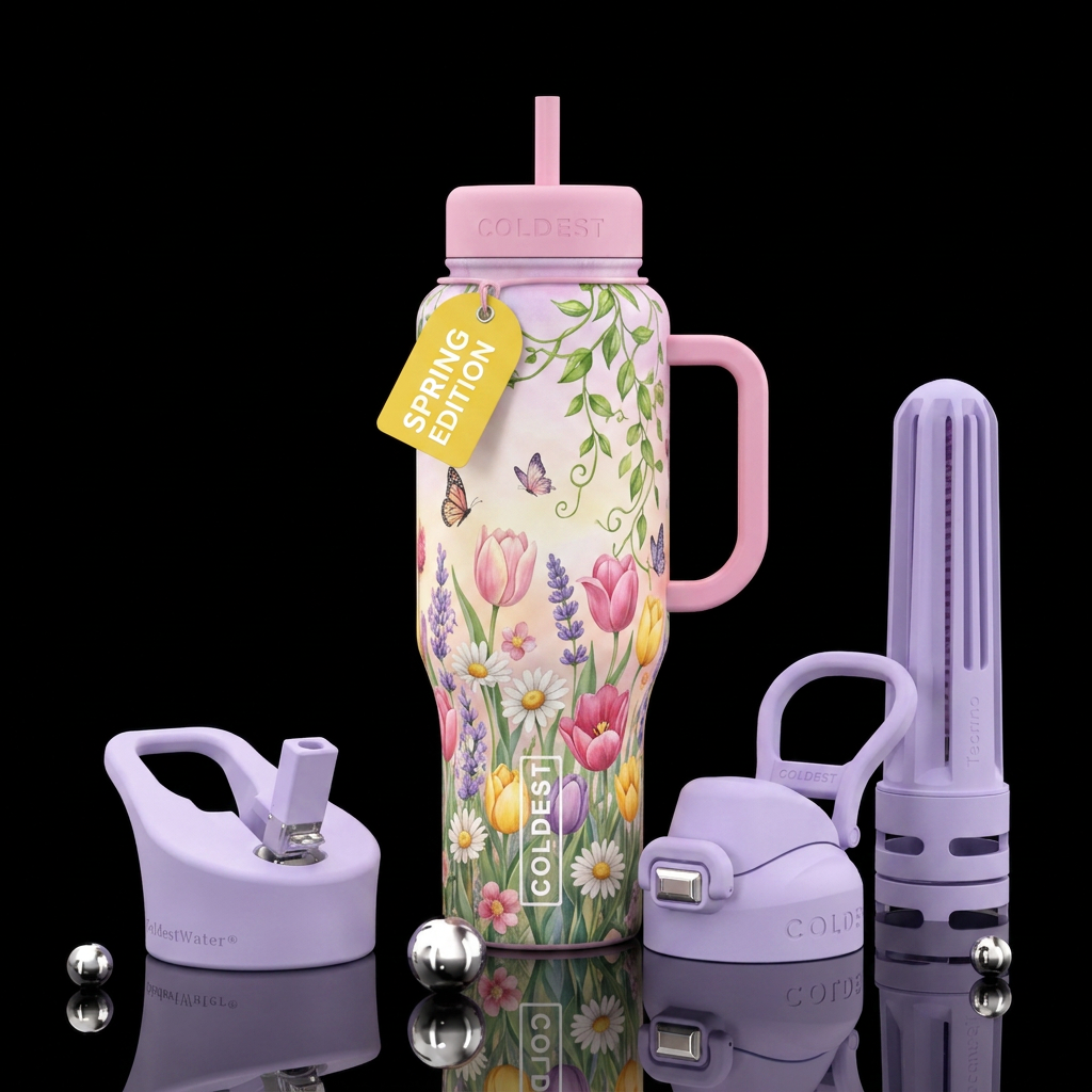 Spring vibes water bottle design
