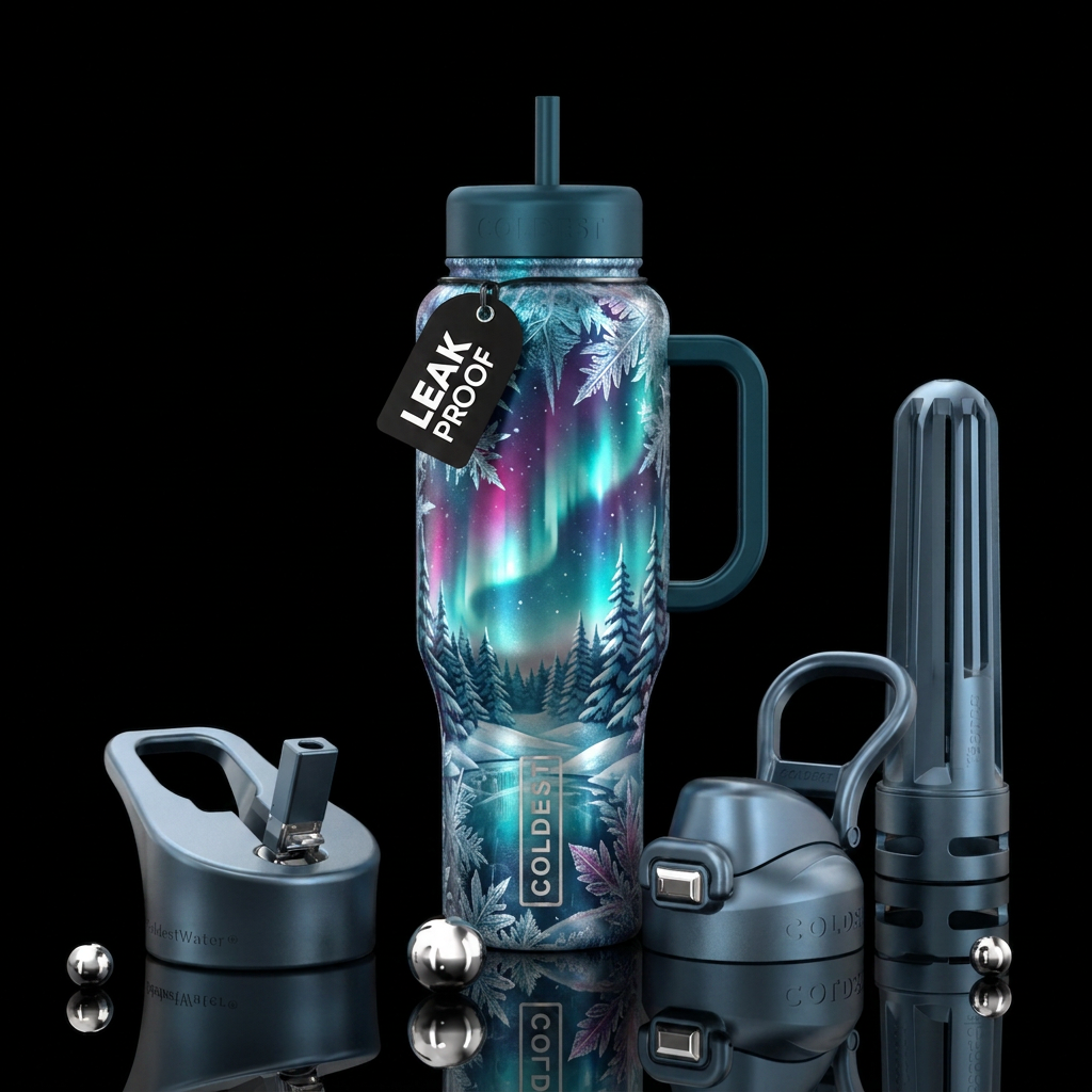 Winter vibes water bottle design