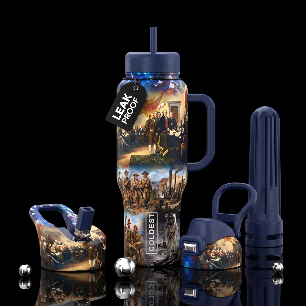 American history water bottle design