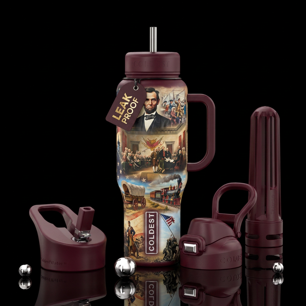 American history water bottle design