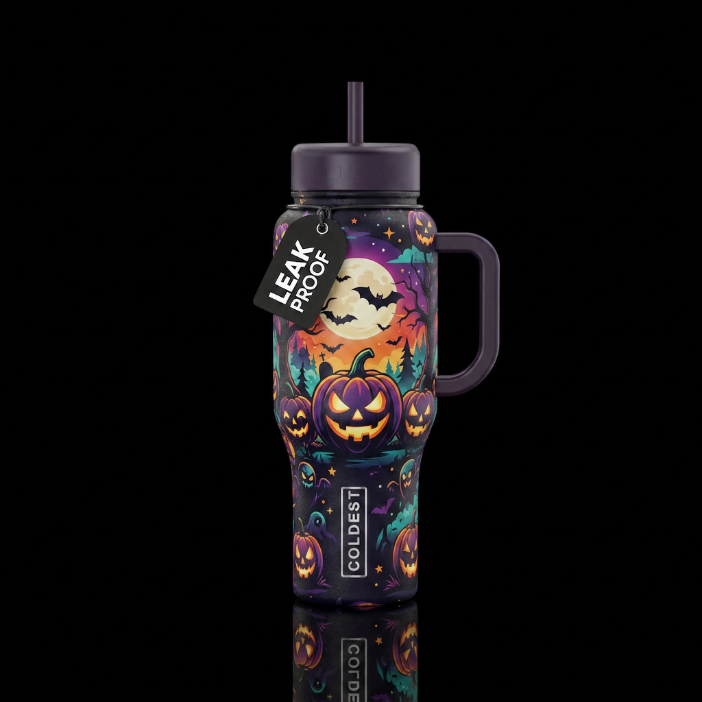 Fun Halloween night, beautiful water bottle design