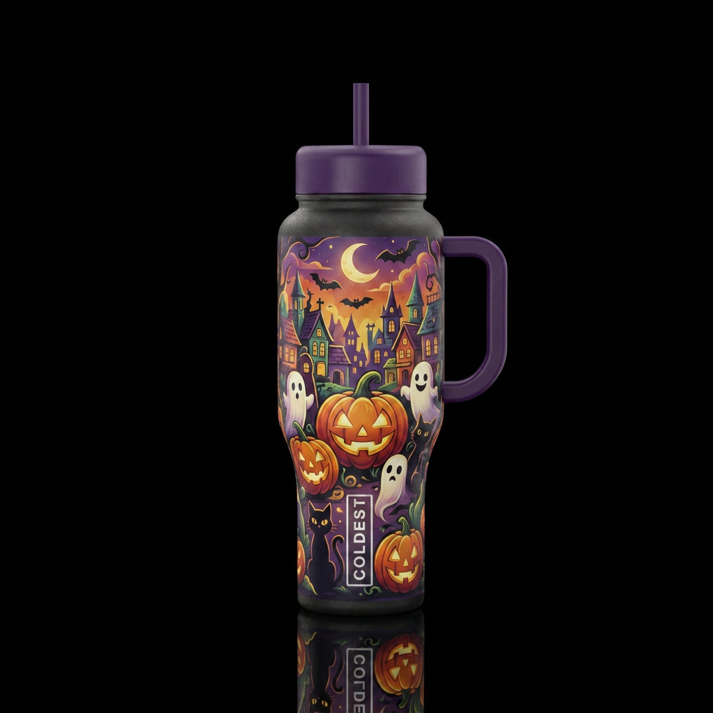 Fun Halloween night, beautiful water bottle design