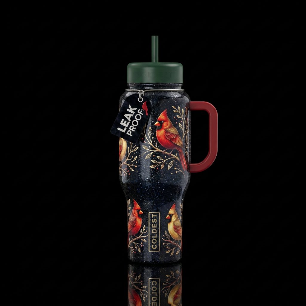 vibrant, luxurious, dreamy, sparkly black bottle, ... water bottle design