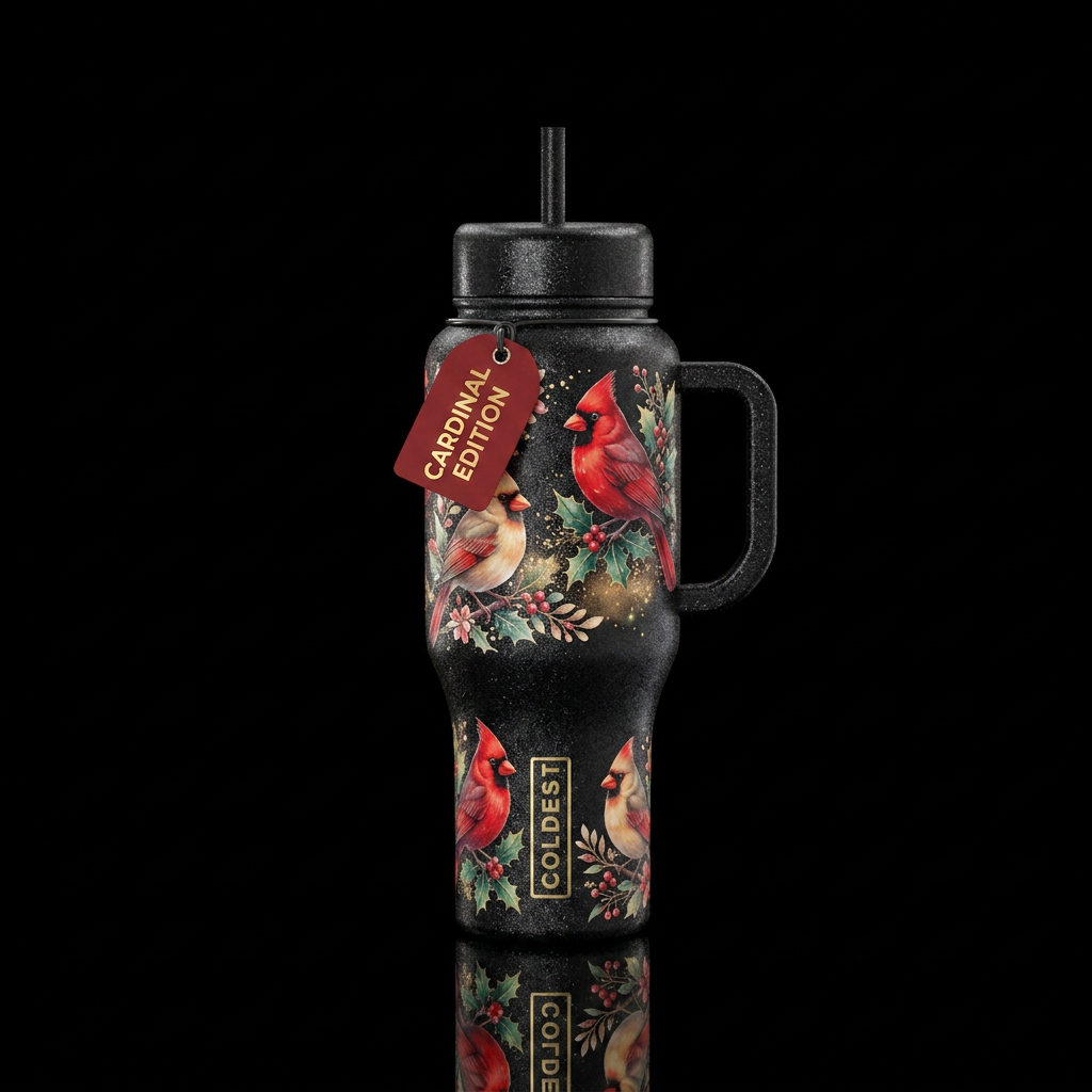 vibrant, luxurious, dreamy, sparkly black bottle, ... water bottle design