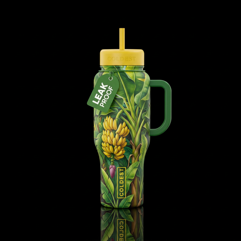 Lush, vibrant colors for a summer day, huge, gorge... water bottle design