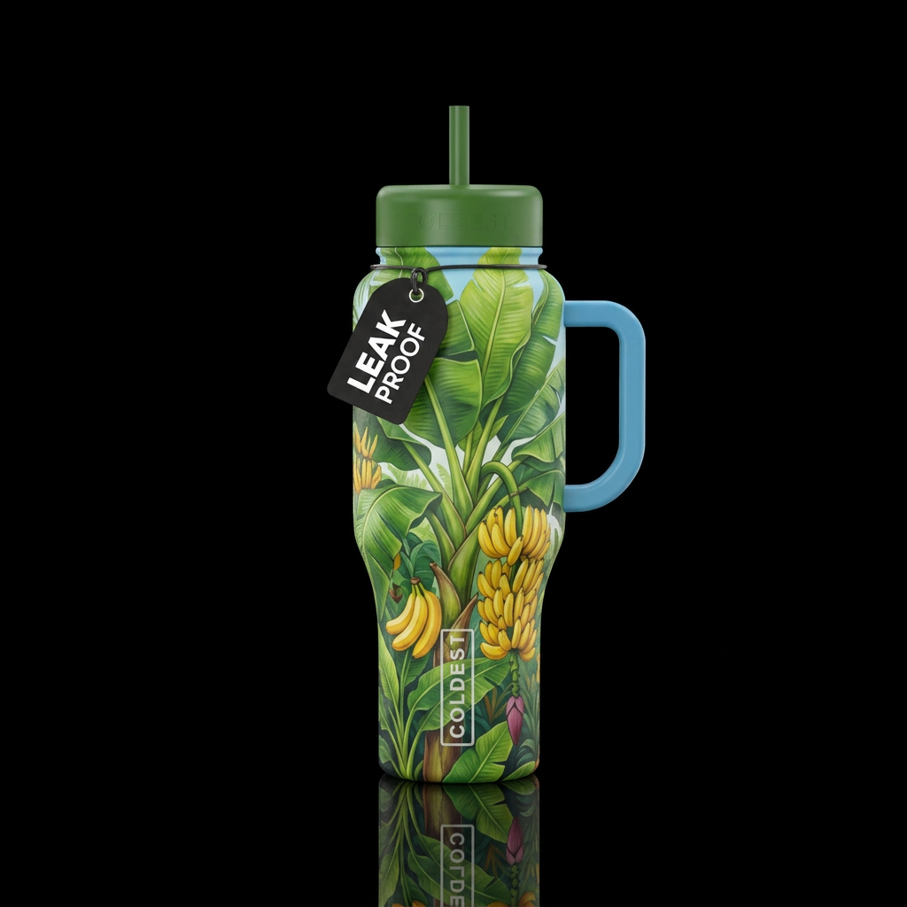 Lush, vibrant colors for a summer day, huge, gorge... water bottle design