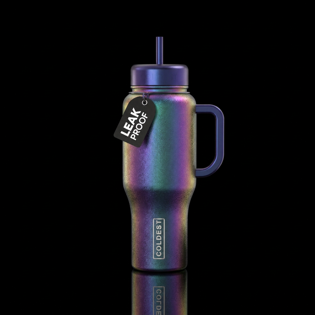 mythical, iridescent, magical, whimsical, beautifu... water bottle design