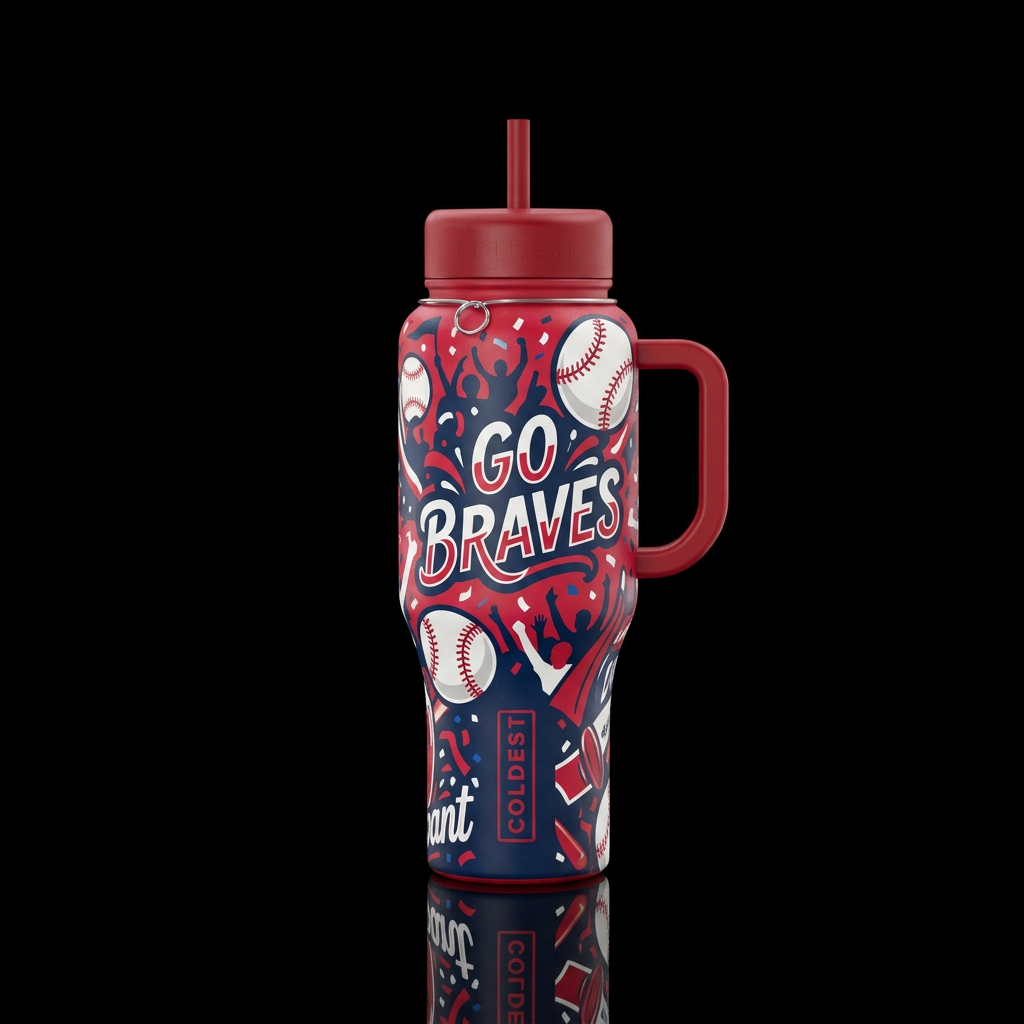 baseball, happy mood, jubilant atmosphere, festive... water bottle design