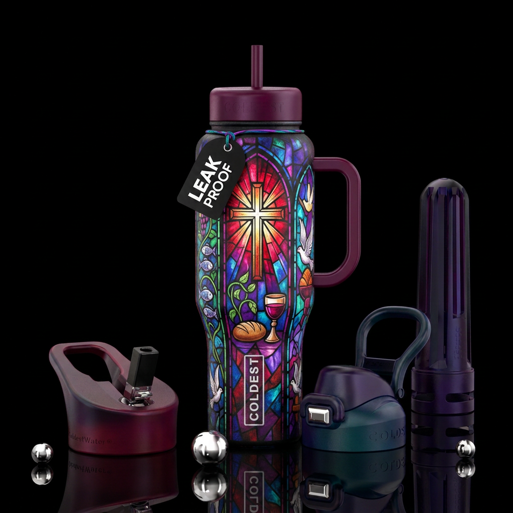 Christian theme water bottle design