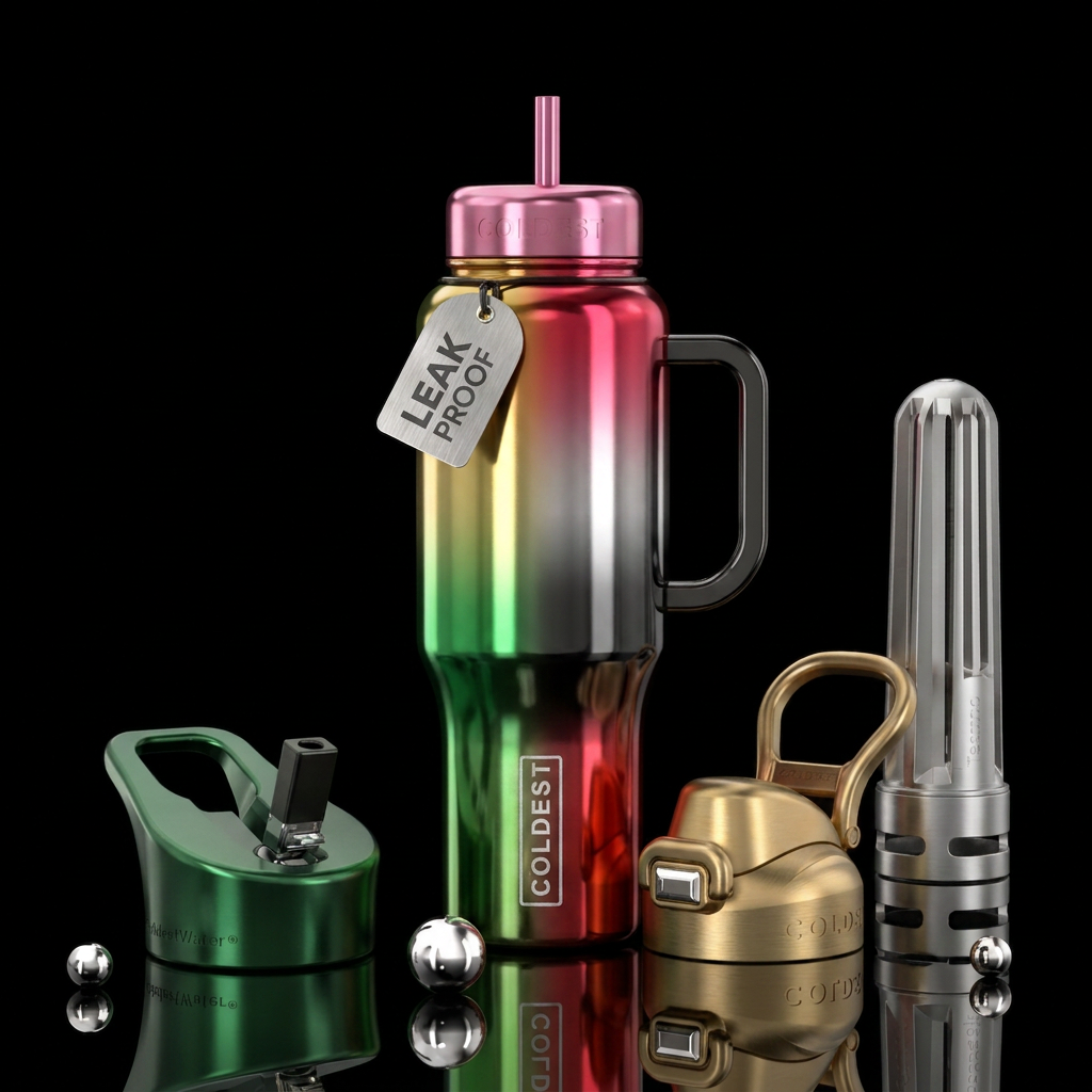 green metallic, gold metallic, silver metallic, bl... water bottle design