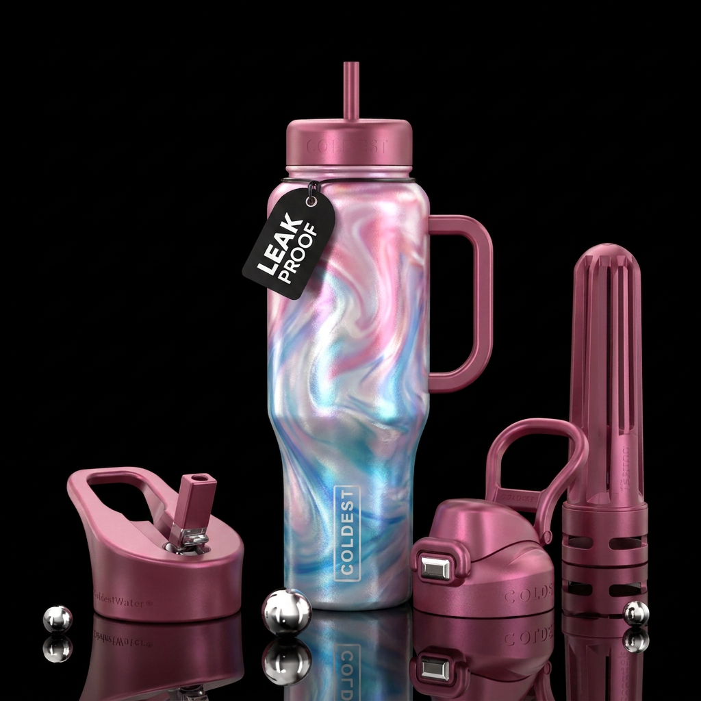 Pink Pearl,  rose Pearl, Pearl white, ocean, whims... water bottle design