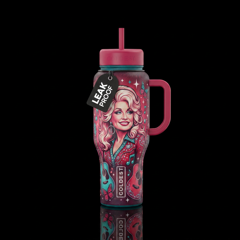 Dolly Parton water bottle design