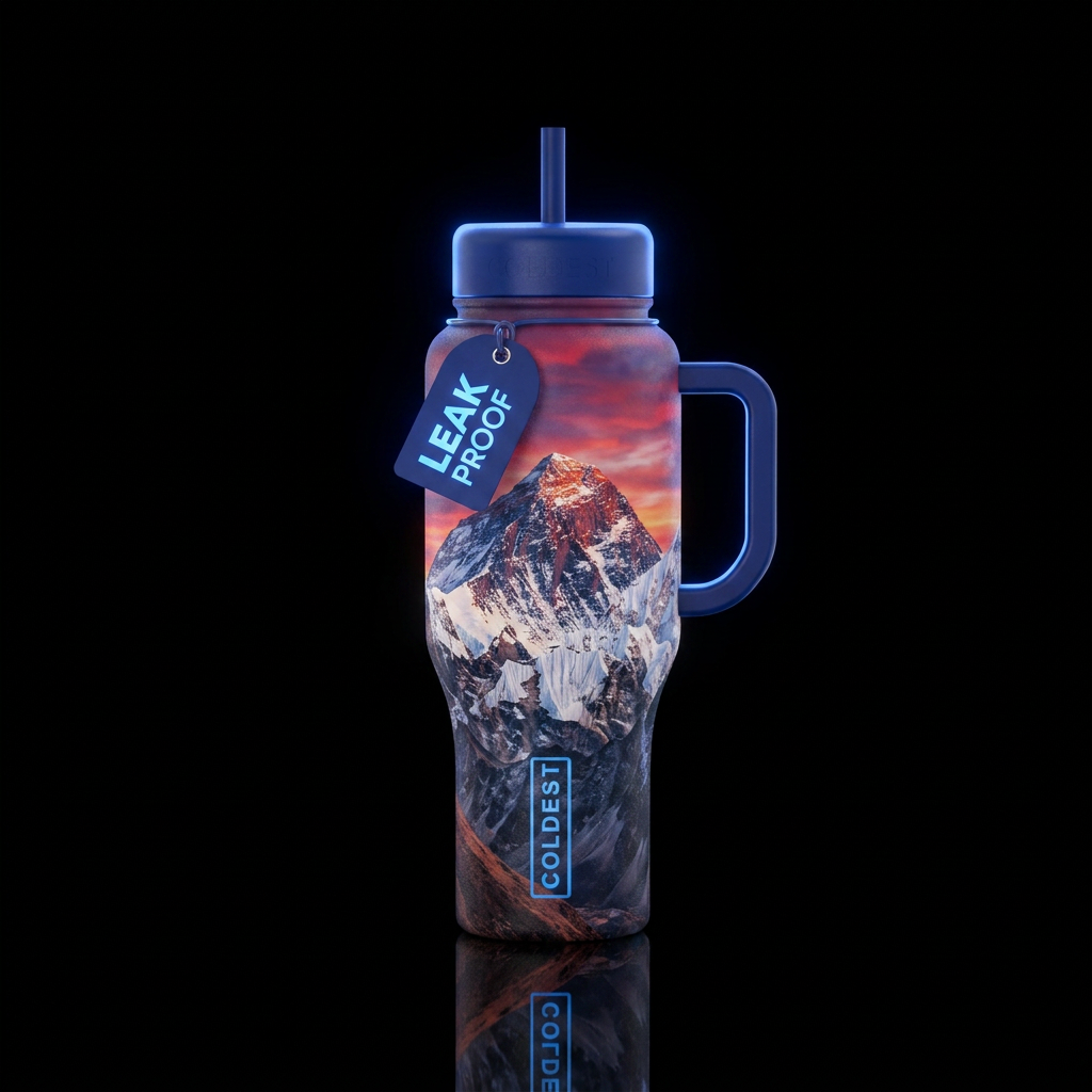 Mount Everest and its absolute beauty,, glowie lid water bottle design