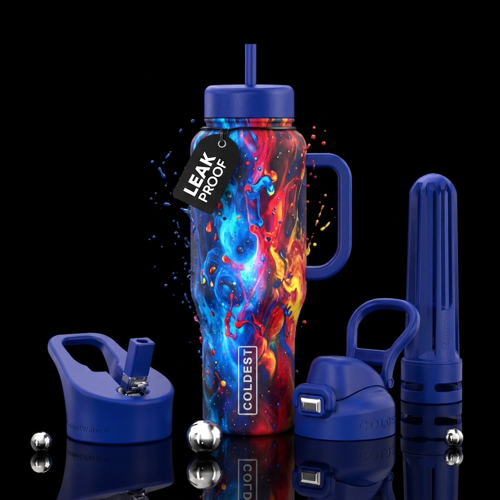 white glowie bottle splattered with drops of oil b... water bottle design