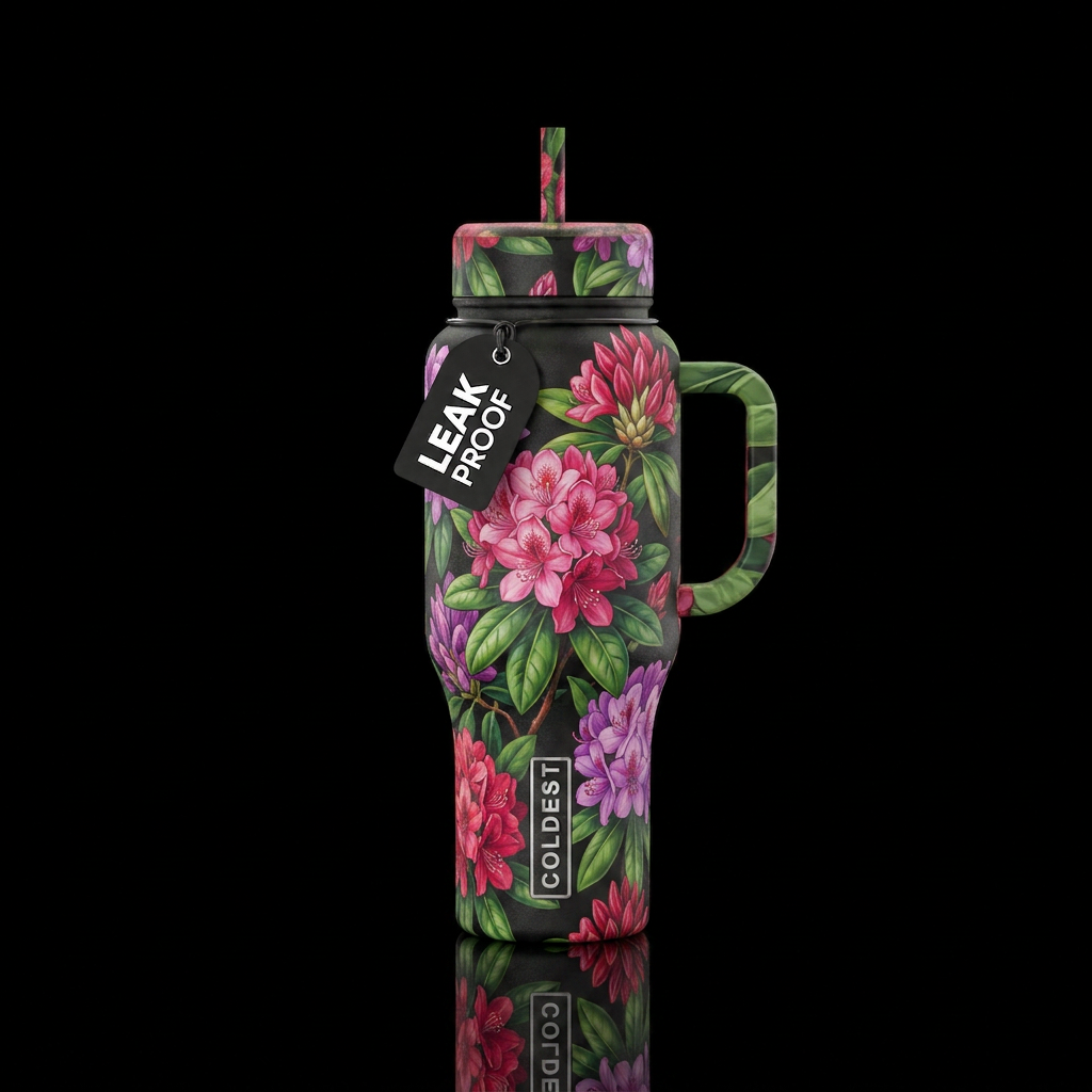Rhododendrons water bottle design