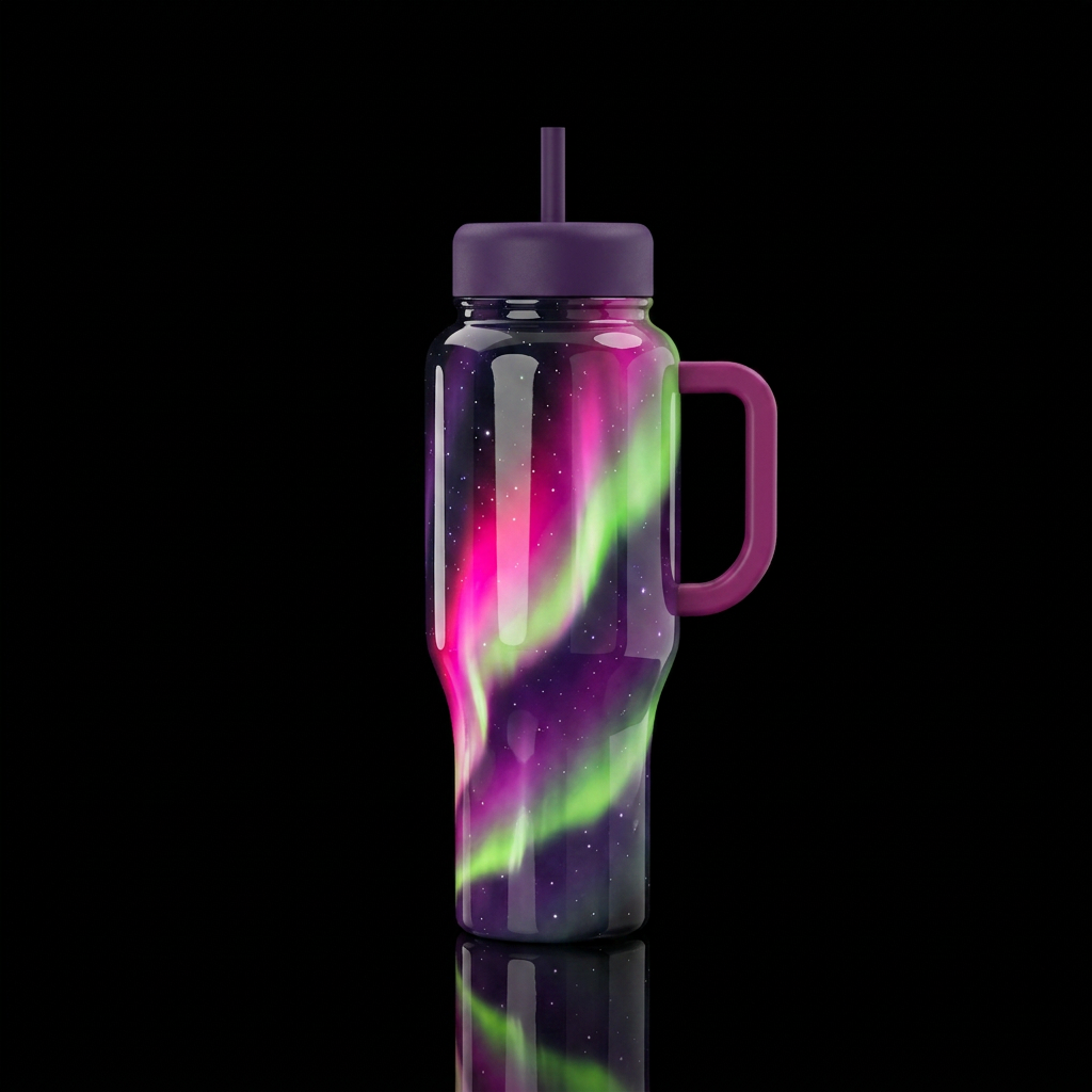 Northern Lights water bottle design