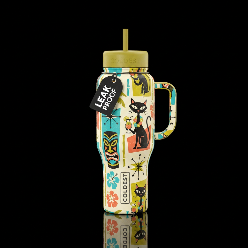 Freaki Tiki water bottle design