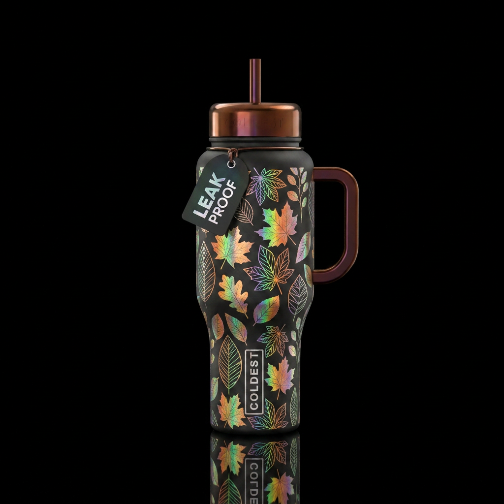 Fall leaves water bottle design